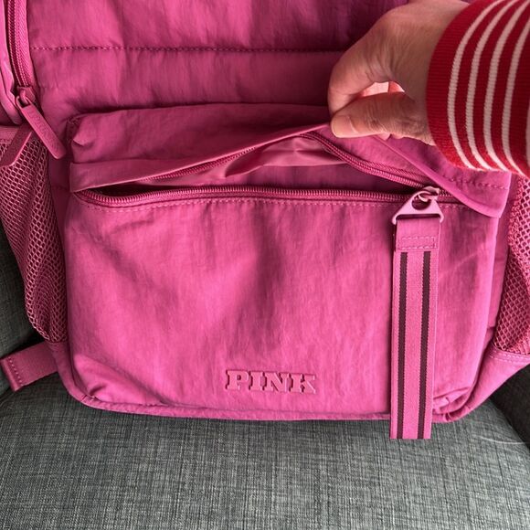 Victoria’s Secret Pink quilted rose my pink Backpack bag travel school NWOT! - Picture 7 of 16